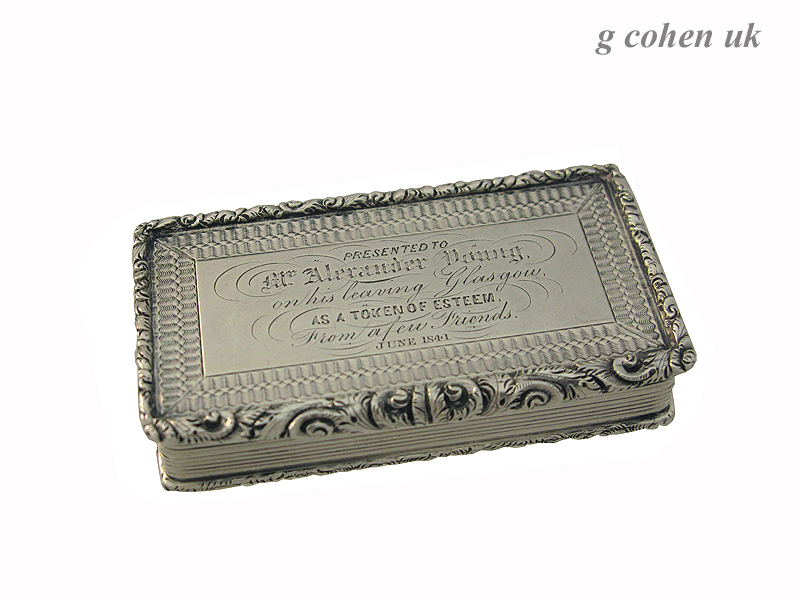 Victorian Silver  Snuff Box  Birmingham 1837